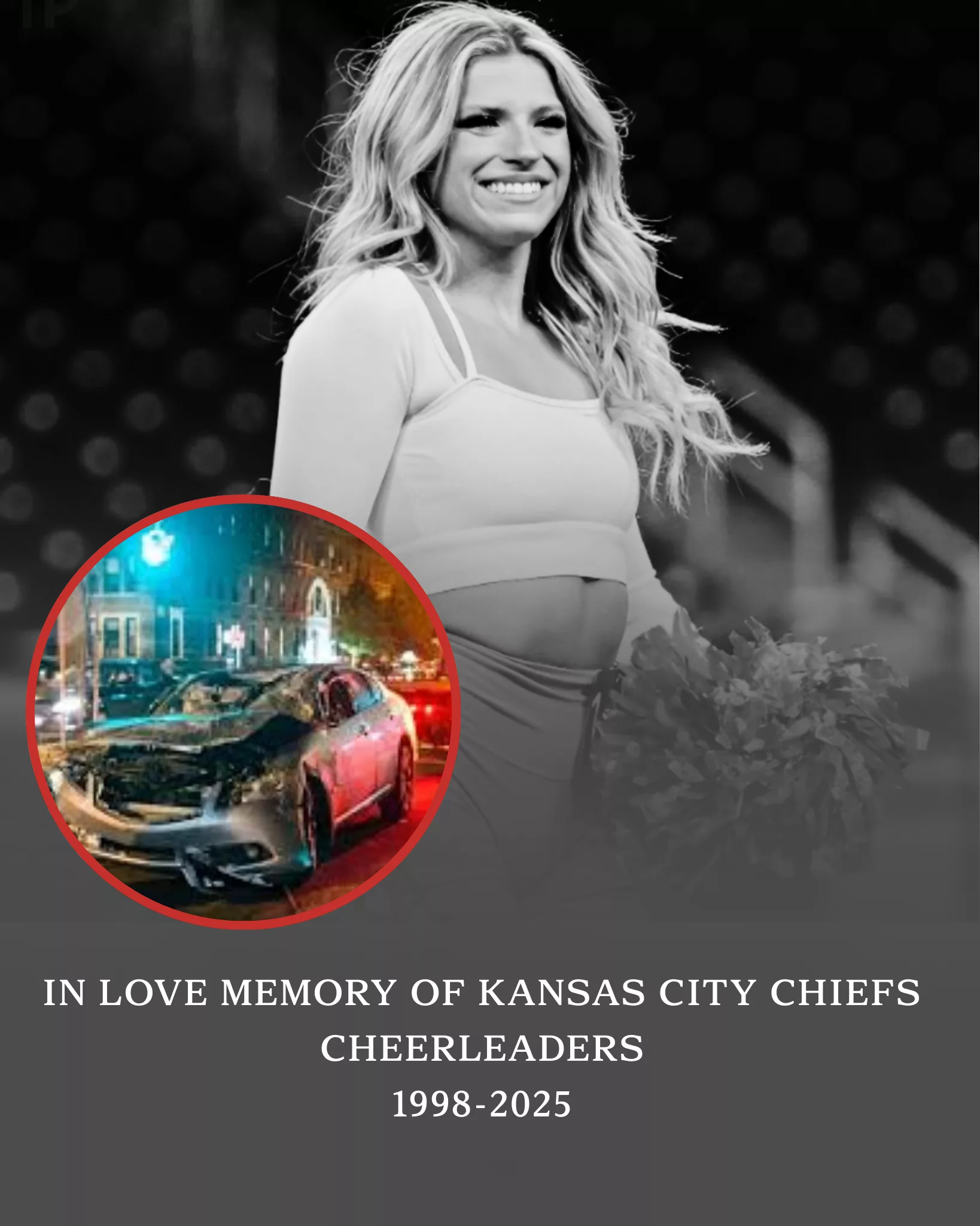 SAD NEWS: Rookie Kansas City Chiefs cheerleader, after a night of lifting spirits despite the team's crushing loss, was tragically involved in a horrific accident on her way home — leaving fans and the football community in shock... Currently, she is...