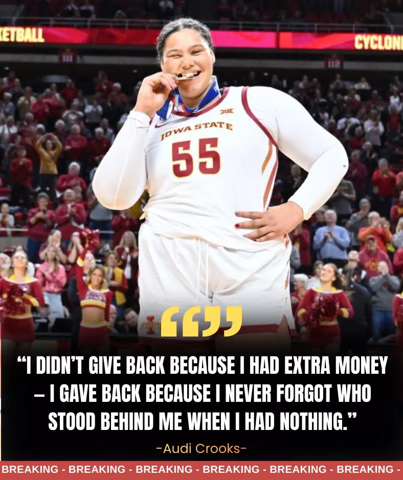 💥 BREAKING: Iowa State star Audi Crooks shocks the NCAA by turning her first major paycheck into a $750,000 home for her mother — then quietly sending $12,000 every month to the family of the coach who believed in her.