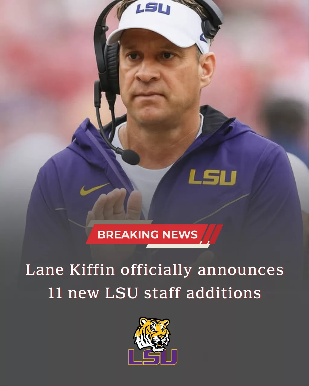 Lane Kiffin officially announces 11 new LSU staff additions