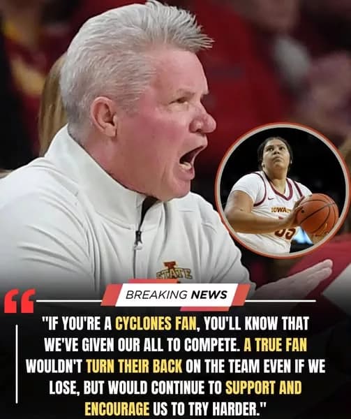 “Sorry, if you’re not a true fan, please leave.” Iowa State Cyclones head coach Bill Fennelly broke the silence and directly sent a strong message to fans on Twitter: “If you’re a Cyclones fan, you’ll know that we’ve given our all to compete. A true fan wouldn’t turn their back on the team even if we lose, but would continue to support and encourage us to try harder.” He then made a SHOCKING statement in the NCAA community by publicly defending Audi Crooks.