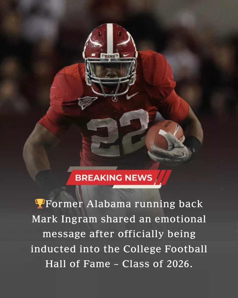 Mark Ingram shared an emotional message after officially being inducted into the College Football Hall of Fame – Class of 2026.