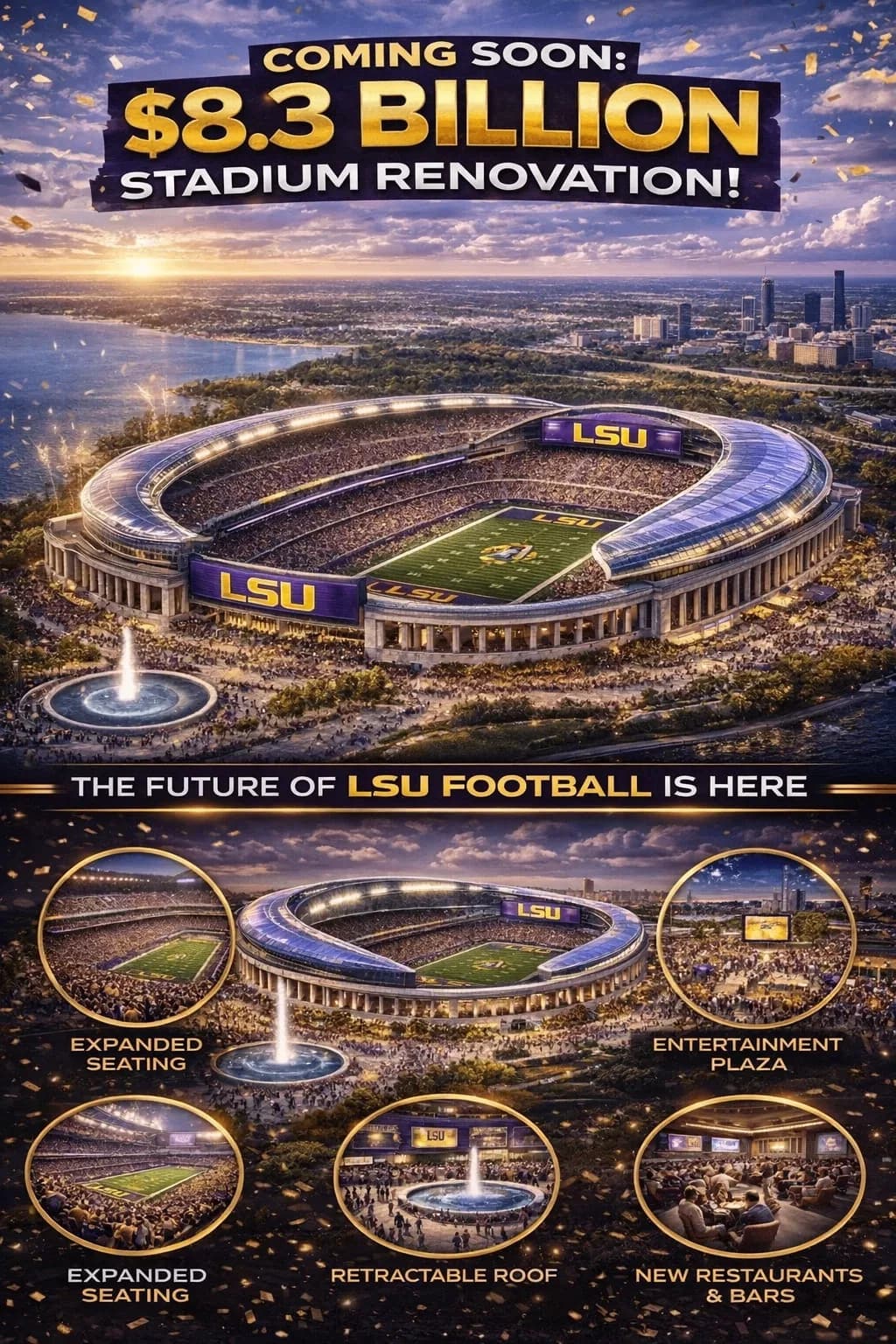 LSU Football Unveils $8.3 Billion Tiger Stadium Renovation That Could Redefine the Program