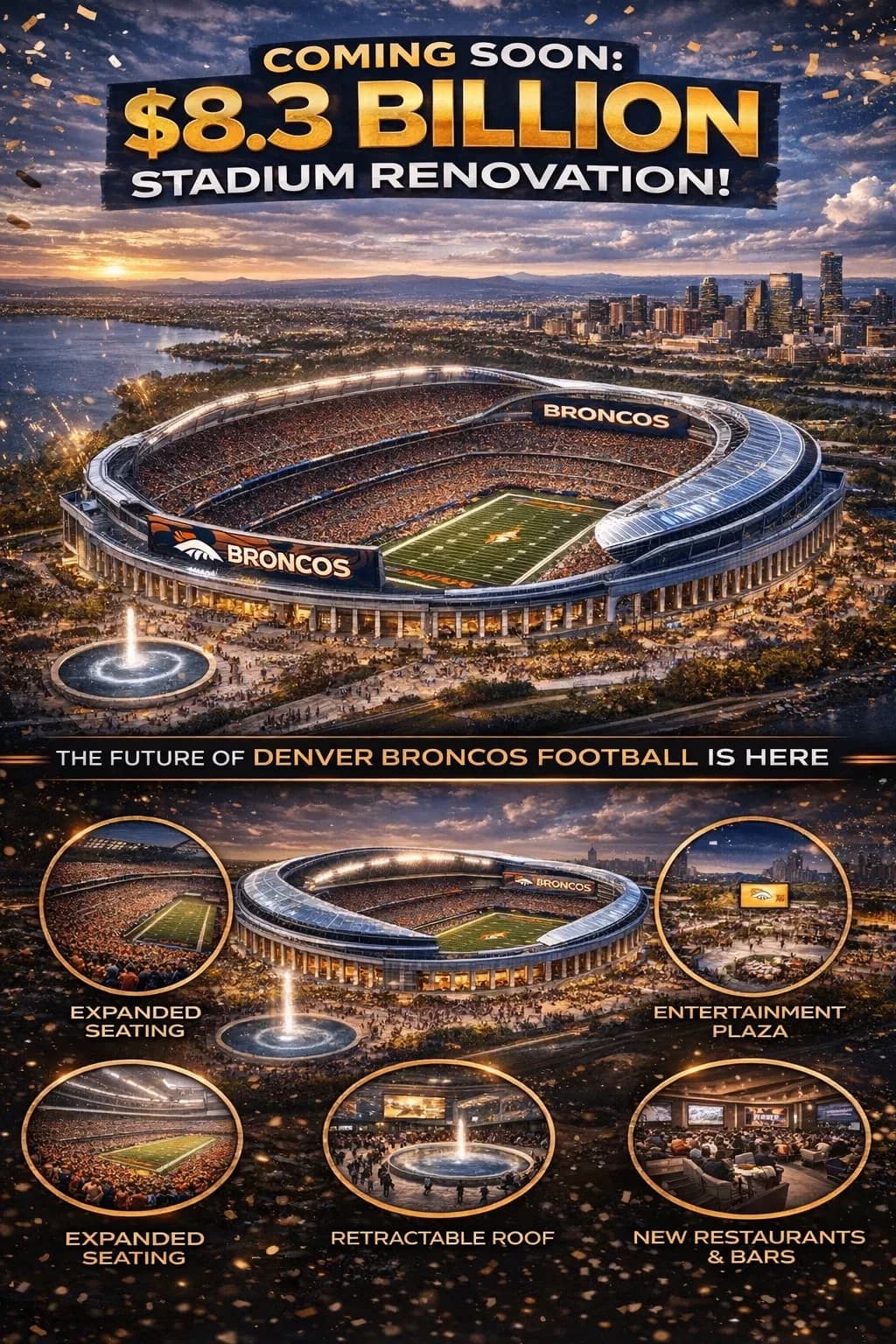 Denver Broncos Unveil $8.3 Billion Empower Field Renovation Plan That Could Redefine the Franchise
