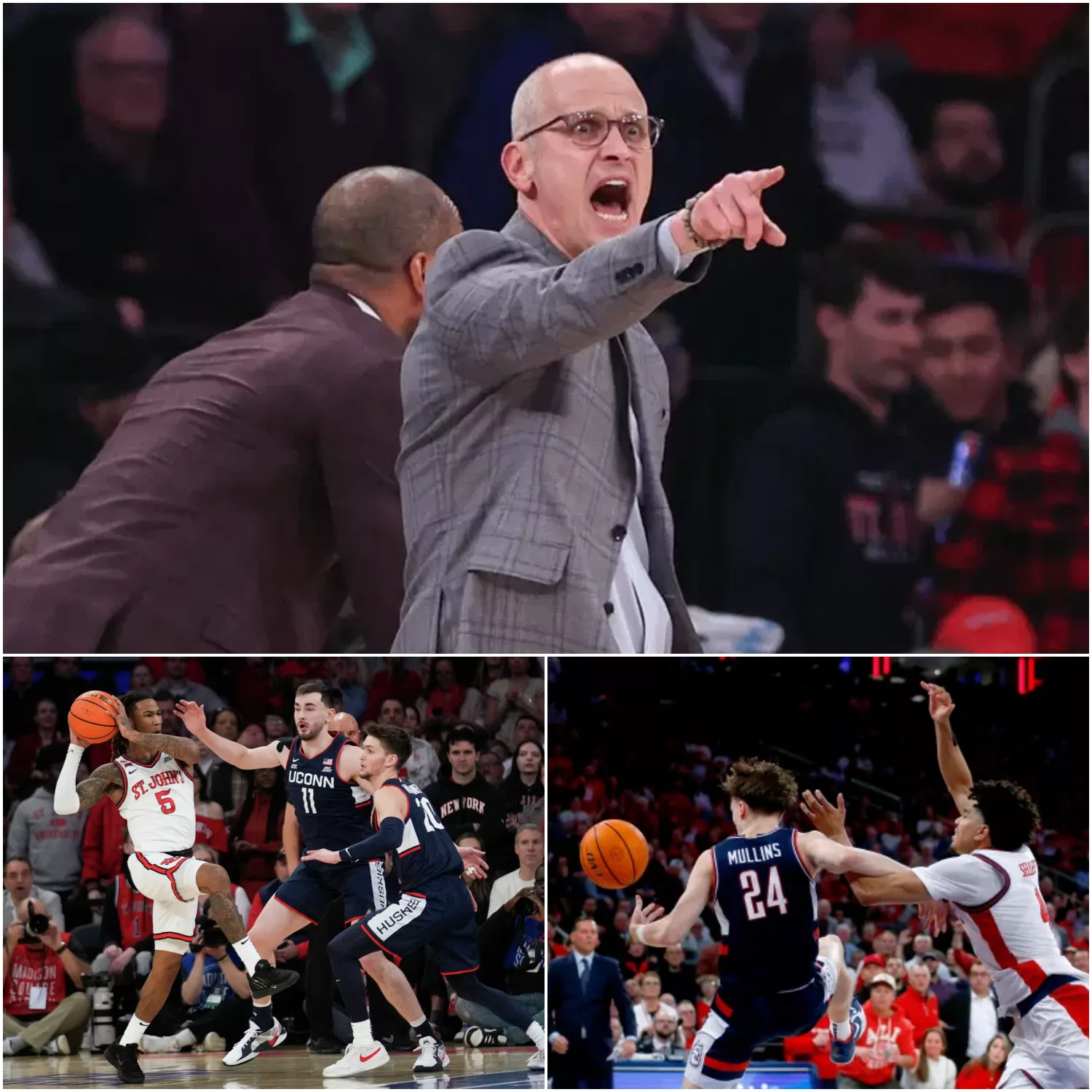 UConn Falls to St. John’s — But the Real Shock Came After the BuzzerThe final scoreboard told a simple story: St. John’s 81, UConn 72. A bruising Big East battle. A frustrating road loss for the Huskies. But inside Madison Square Garden, everyone knew the night wouldn’t be remembered for the score. The moment that ignited college basketball didn’t come from the final possession, a missed shot, or a defensive breakdown. It came after the game was over, when Dan Hurley walked into the postgame press room and refused to let the conversation stop at numbers. A silence before the storm Hurley didn’t storm in. He didn’t shout. He didn’t gesture wildly. He sat down, looked around the room, and spoke calmly. “Don’t just look at the final score,” Hurley said firmly. “Yes, we lost. But there are bigger issues that need to be addressed.” The room went quiet. Reporters stopped typing. Cameras steadied. It was immediately clear this would not be a routine breakdown of missed shots, turnovers, or late rotations. Something deeper was coming. A physical night that crossed a line The game itself had been tense from the opening tip. Bodies collided. Contact was constant. St. John’s fed off the energy of the crowd, while UConn tried to impose structure and composure. As the minutes wore on, the physicality escalated. Hurley didn’t deny that St. John’s played hard. He acknowledged it. But he also drew a distinction. “We’re trying to build this program the right way,” Hurley continued. “Toughness. Accountability. Respect for the game. But when the way the game is officiated changes depending on the moment, that creates real problems.” This wasn’t an emotional outburst. It was deliberate. Measured. Unmistakable. Saying everything without naming names Hurley never directly mentioned the officials. He didn’t have to. “There were situations tonight that became unnecessarily physical,” he said. “Our guys were told to ‘play through it.’ For me, player safety and competitive fairness can’t be optional.” That sentence landed harder than any accusation. In today’s college basketball climate, coaches are often careful — painfully careful — about how they speak about officiating. Hurley chose precision over restraint, outlining a concern that many share but few articulate publicly. When standards shift mid-game, he implied, it isn’t strategy that suffers. It’s players. Reaction spreads instantly Within minutes, Hurley’s comments exploded across social media. UConn fans erupted, posting clips, screenshots, and timestamps of disputed sequences. Former Huskies weighed in, echoing the frustration and praising Hurley for speaking up. Neutral analysts debated the substance of his words rather than dismissing them as post-loss frustration. The college basketball world split into two camps. Was Hurley deflecting? Or was he voicing concerns that many coaches quietly share but rarely confront head-on? The volume of the response made one thing clear: this wasn’t being ignored. “This isn’t about excuses” Hurley anticipated the criticism before it arrived. “Make no mistake,” he added. “I’m proud of how our guys competed. St. John’s played hard too. This isn’t about excuses.” Then he delivered the line that reframed the entire conversation. “But when standards shift based on timing, atmosphere, or emotion, it’s the players who absorb the consequences.” That sentence turned the spotlight away from coaches and scorelines and onto responsibility — not blame, but duty. Why this moment mattered Losses happen. Even for elite programs like UConn Huskies. Physical games happen. Especially in the Big East. But moments like this don’t fade quietly. Hurley wasn’t arguing that UConn was entitled to a win. He was arguing that the framework of the game must remain stable, regardless of venue, crowd, or momentum. That’s a conversation college basketball has struggled with all season. And now it had a voice. St. John’s and the other side To their credit, St. John’s Red Storm stayed out of the noise. Players celebrated a hard-earned win. Coaches focused on execution and energy. From their perspective, they played within what was allowed. That, in many ways, underscored Hurley’s point. If the boundaries aren’t clear — or if they move — players adapt to what’s permitted. And when that happens, accountability becomes blurred. The score fades, the conversation doesn’t By the end of the night, the 81–72 final had already begun to fade into the background. The box score told who won. Hurley’s words told why the game would linger. Across studios, podcasts, and press rooms, the same question echoed: How consistent is consistent enough? Leadership in defeat Hurley has built his reputation on intensity, demand, and belief. He’s celebrated wins loudly. He’s owned losses openly. On this night, he did something different. He chose to speak up. Not recklessly. Not emotionally. But deliberately. And that choice reframed the loss as something more than a mark in the standings. Final reflection UConn walked out of Madison Square Garden with a loss. But they also walked out with a moment that now lives beyond the game. Because sometimes, the loudest moment of a rivalry night doesn’t come from the final shot — It comes when a coach, even in defeat, decides that silence would be easier, but truth matters more. And in college basketball, those moments often shape the sport long after the scoreboard goes dark.