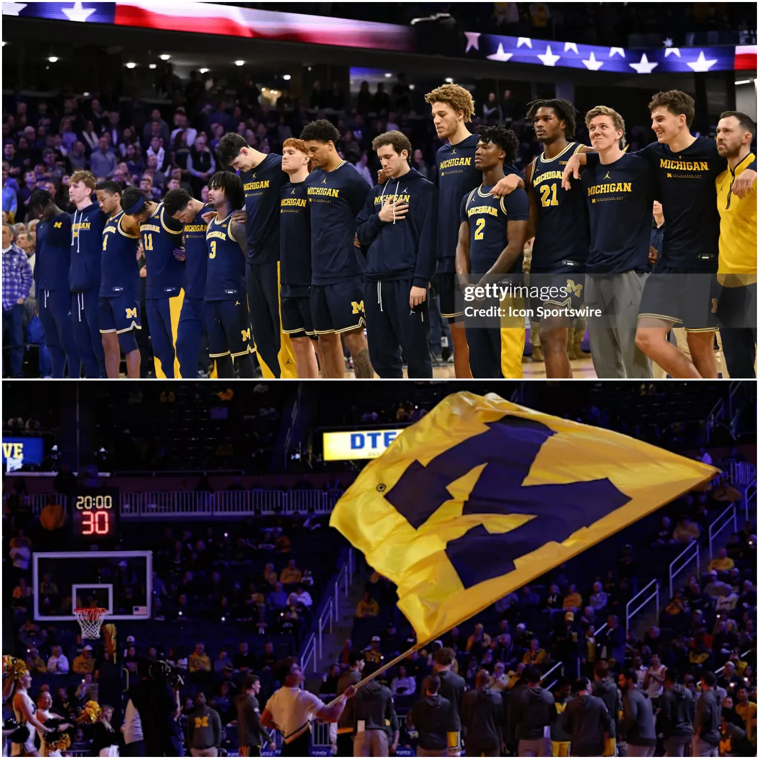 Dusty May Leads Emotional National Anthem After Michigan’s Statement Win Over UCLA at Crisler Center