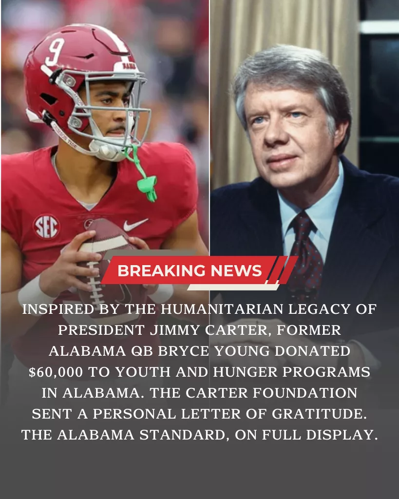 A Legacy of Service: How Bryce Young Honored Jimmy Carter Through Silent Action in Alabama