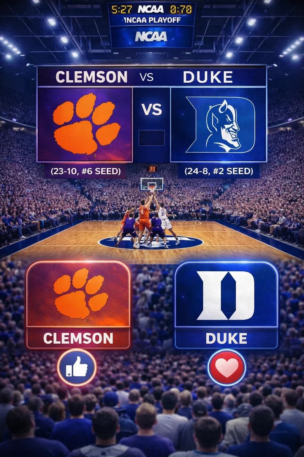 Duke and Clemson Set for High-Stakes Collision After Wild Quarterfinal Round