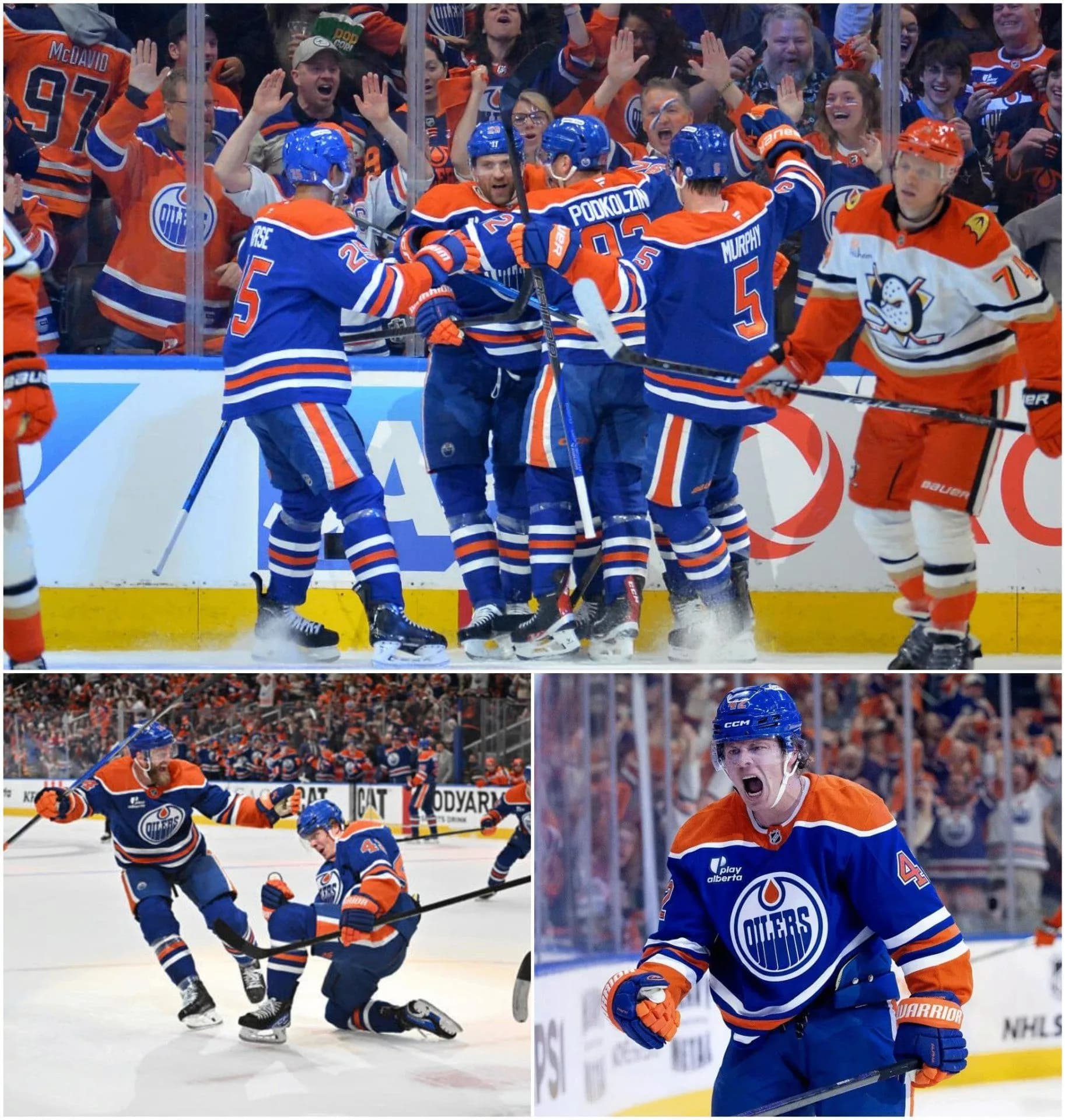 LATEST UPDATE: After a dramatic 4–3 comeback victory over the Anaheim Ducks in Game 1 of the NHL Playoffs, Rogers Place erupted in a wave of noise, energy, and pure belief.