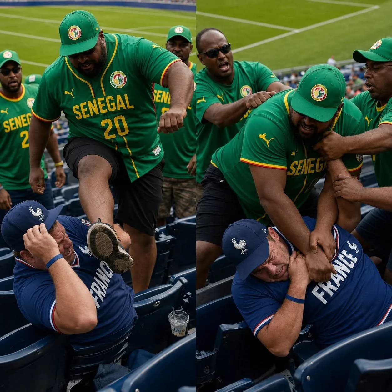 CHAOS DANS LES TRIBUNES DU METLIFE STADIUM : Le match France – Sénégal vire à la folie alors que des supporters échangent des coups dans l’une des bagarres les plus incroyables que vous verrez [VIDÉO]