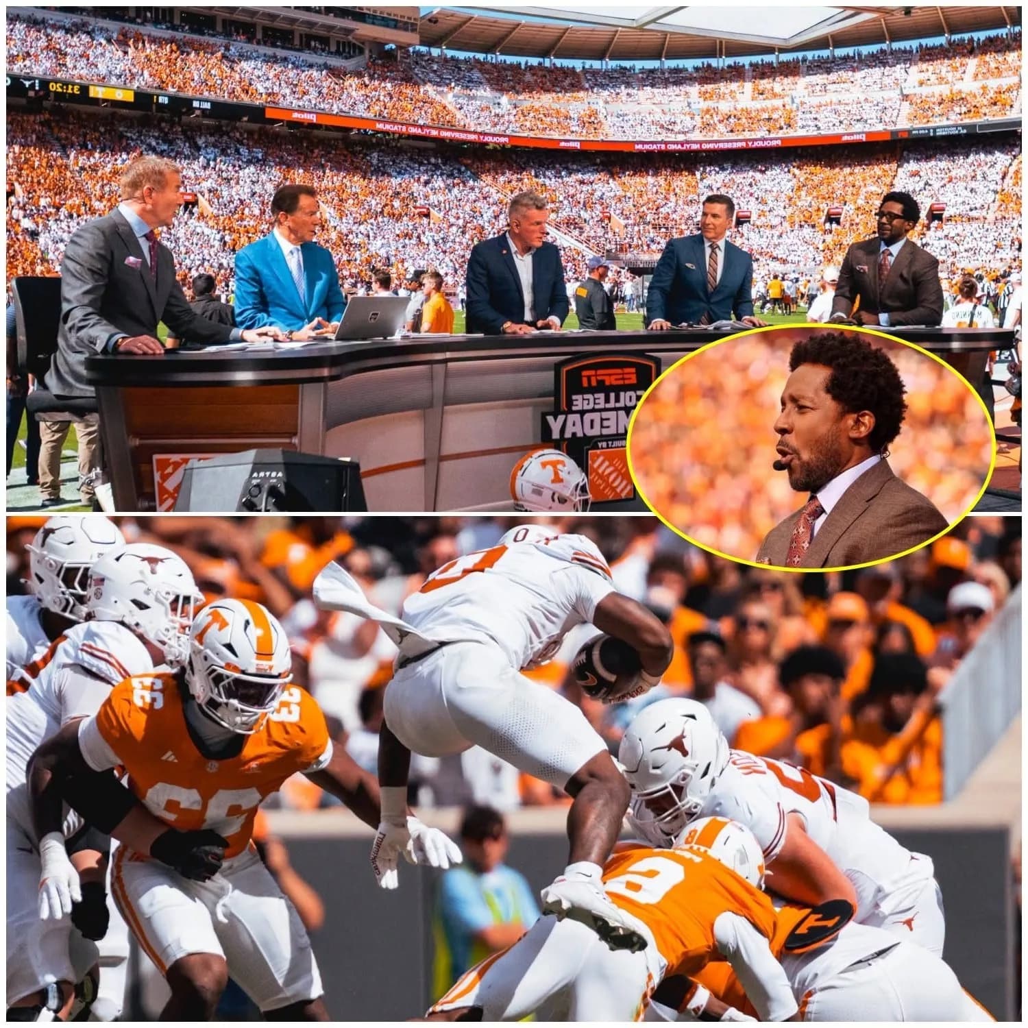 Desmond Howard infuriated Texas Longhorns fans after taking a stunning shot at Texas’ thrilling 20–17 victory over the Tennessee Volunteers live on television: