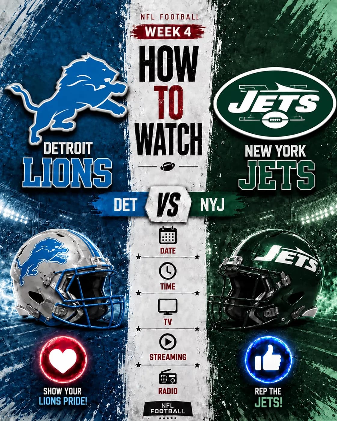 HOW TO WATCH: Detroit Lions vs. New York Jets — Game Time, TV Channel, Streaming Info, and Everything You Need to Know