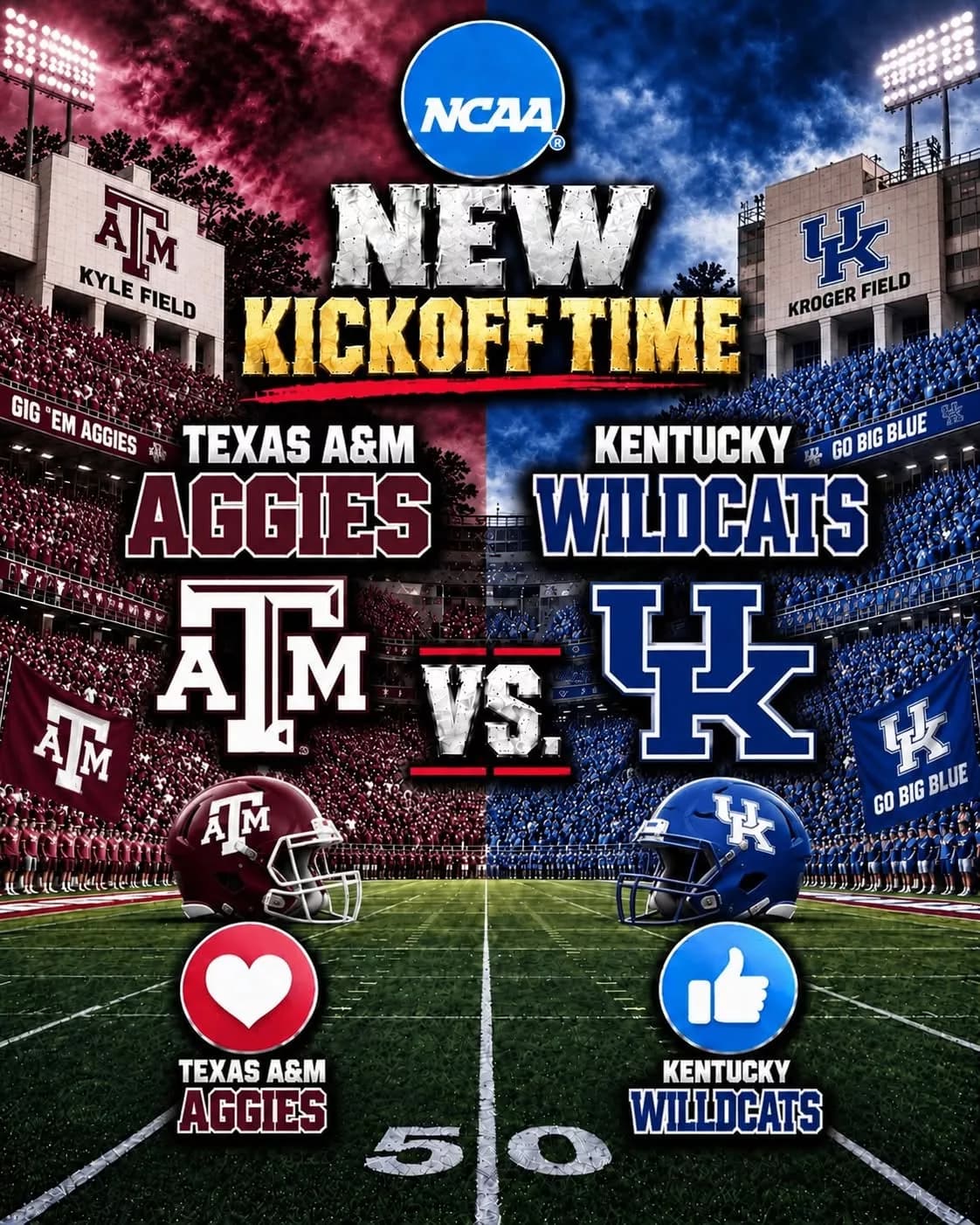 🚨 BREAKING — KICKOFF TIME SUDDENLY CHANGED: ESPN has just put college football fans on high alert after announcing a major last-minute adjustment to the broadcast schedule for the highly anticipated showdown between the Texas A&M Aggies and Kentucky Wildcats.