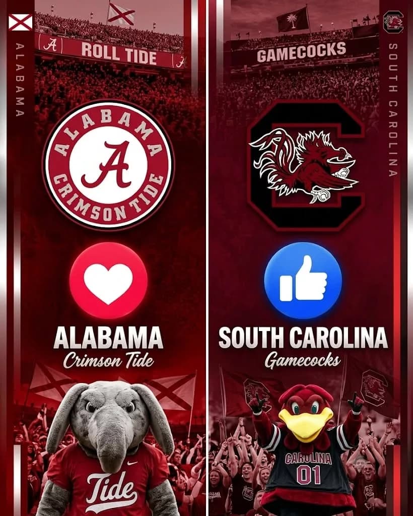 🚨 OFFICIAL BROADCAST UPDATE: ALABAMA CRIMSON TIDE VS. SOUTH CAROLINA GAMECOCKS SET FOR SATURDAY NIGHT 🏈
