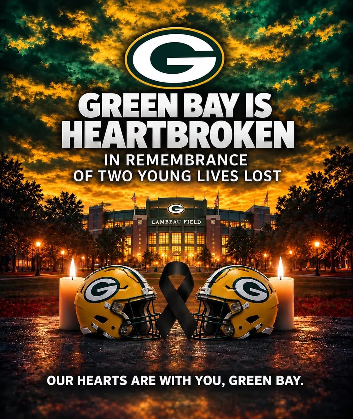 Two young lives were taken far too soon, and the pain is spreading throughout the entire community. The thoughts and prayers of Packers Nation are with the families, friends, and everyone who is hurting tonight.