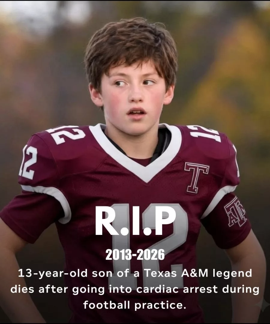 SAD NEWS: 13-year-old son of a Texas A&M Aggies legend d.i.e.s after going into cardiac arrest during football practice.