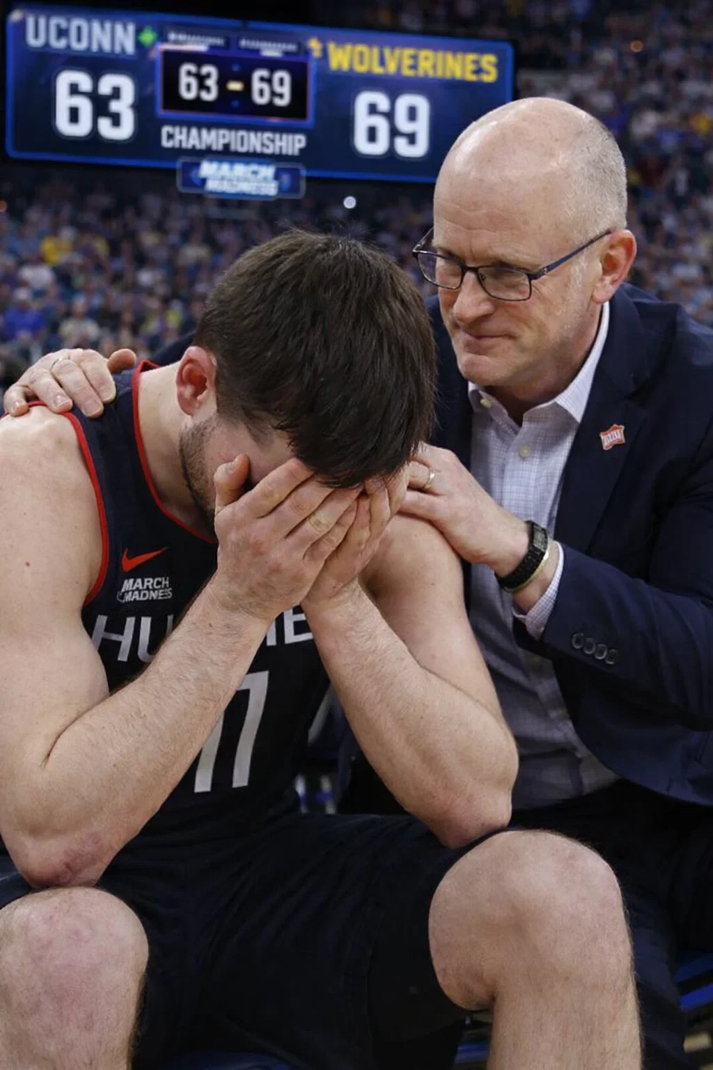 BEYOND THE BOX SCORE: Dan Hurley and Alex Karaban’s Moment of Grace in the Shadows of Defeat