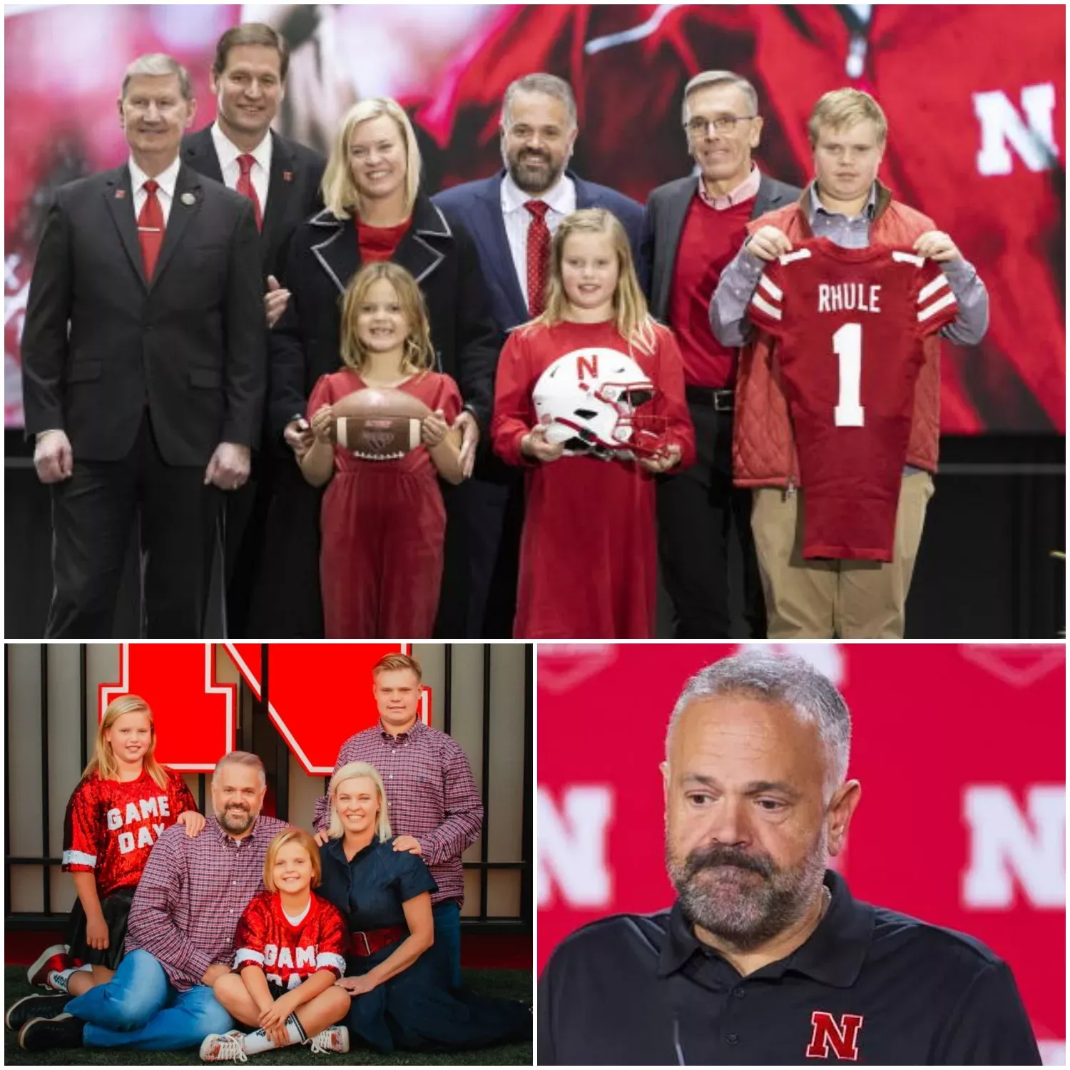 “OUR HEARTS ARE BROKEN!” Nebraska Cornhuskers Rally Around Matt Rhule Amid a Heartbreaking Family Situation
