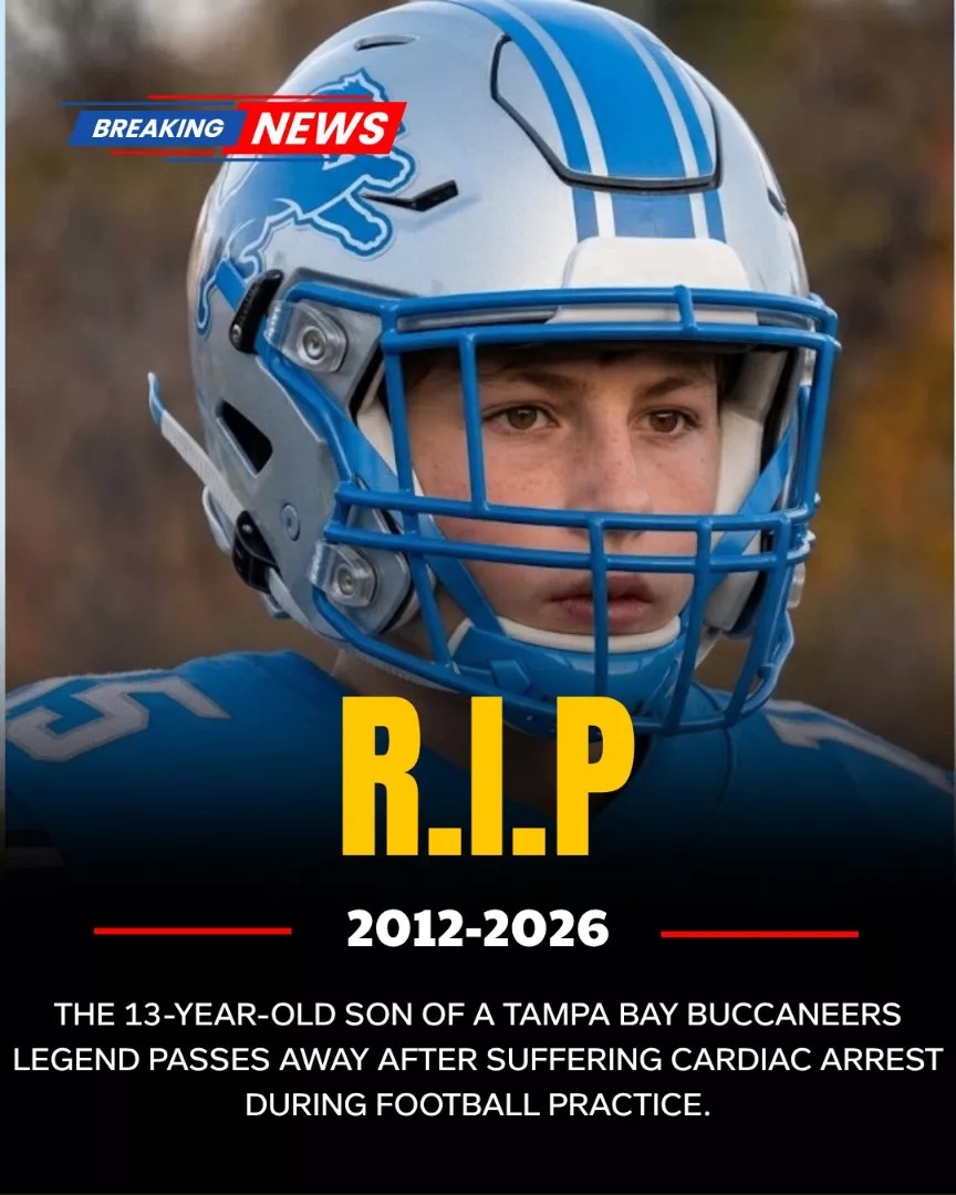 đ SAD NEWS: 13-year-old son of a Detroit Lions legend d.i.e.s after going into cardiac arrest during football practice.