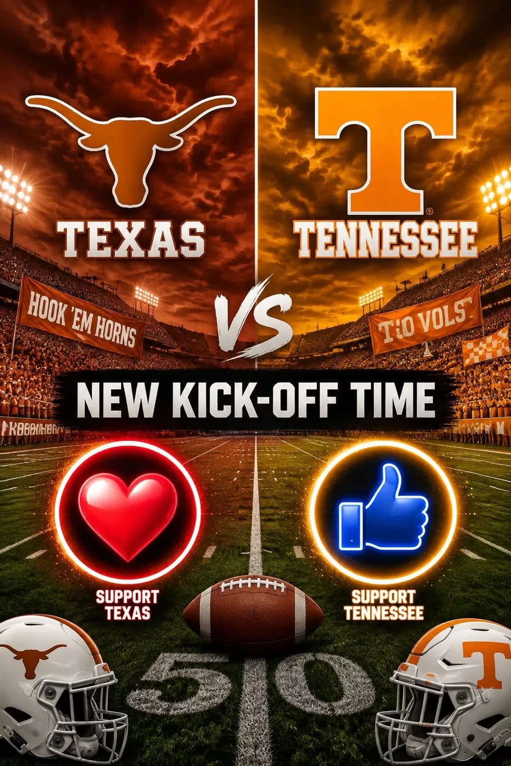“CANCEL YOUR SATURDAY PLANS”: NCAA officially announces the kickoff time for Texas Longhorns vs. Tennessee Volunteers!