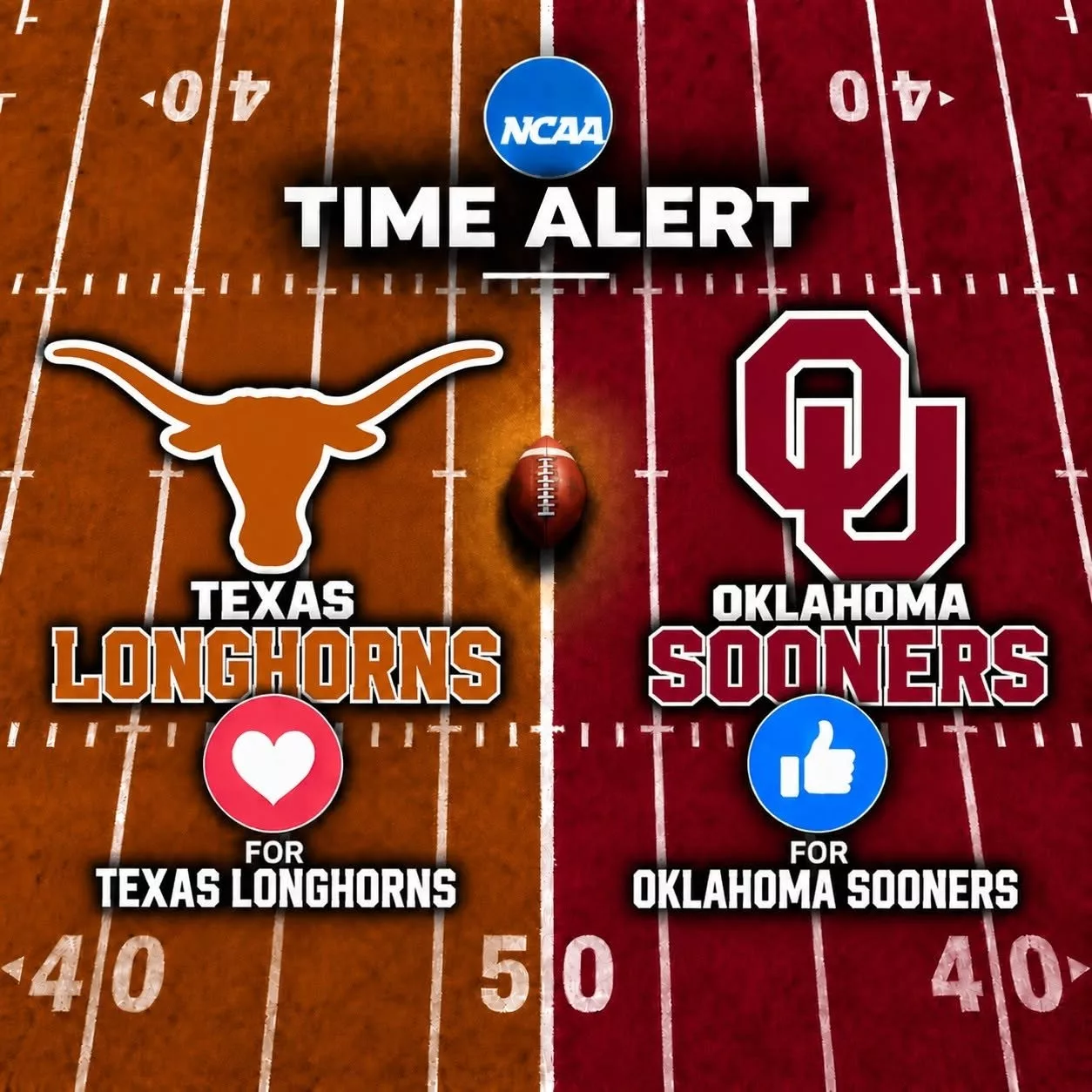 🗓️ CONFIRMED: The Texas Longhorns vs. Oklahoma Sooners game has been rescheduled. 🔥
